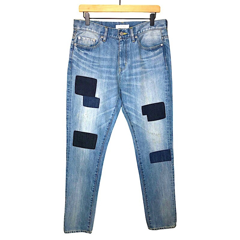 Azul by Moussy High Rise Patchwork Boyfriend Jeans 100% Cotton Art to wear Artsy